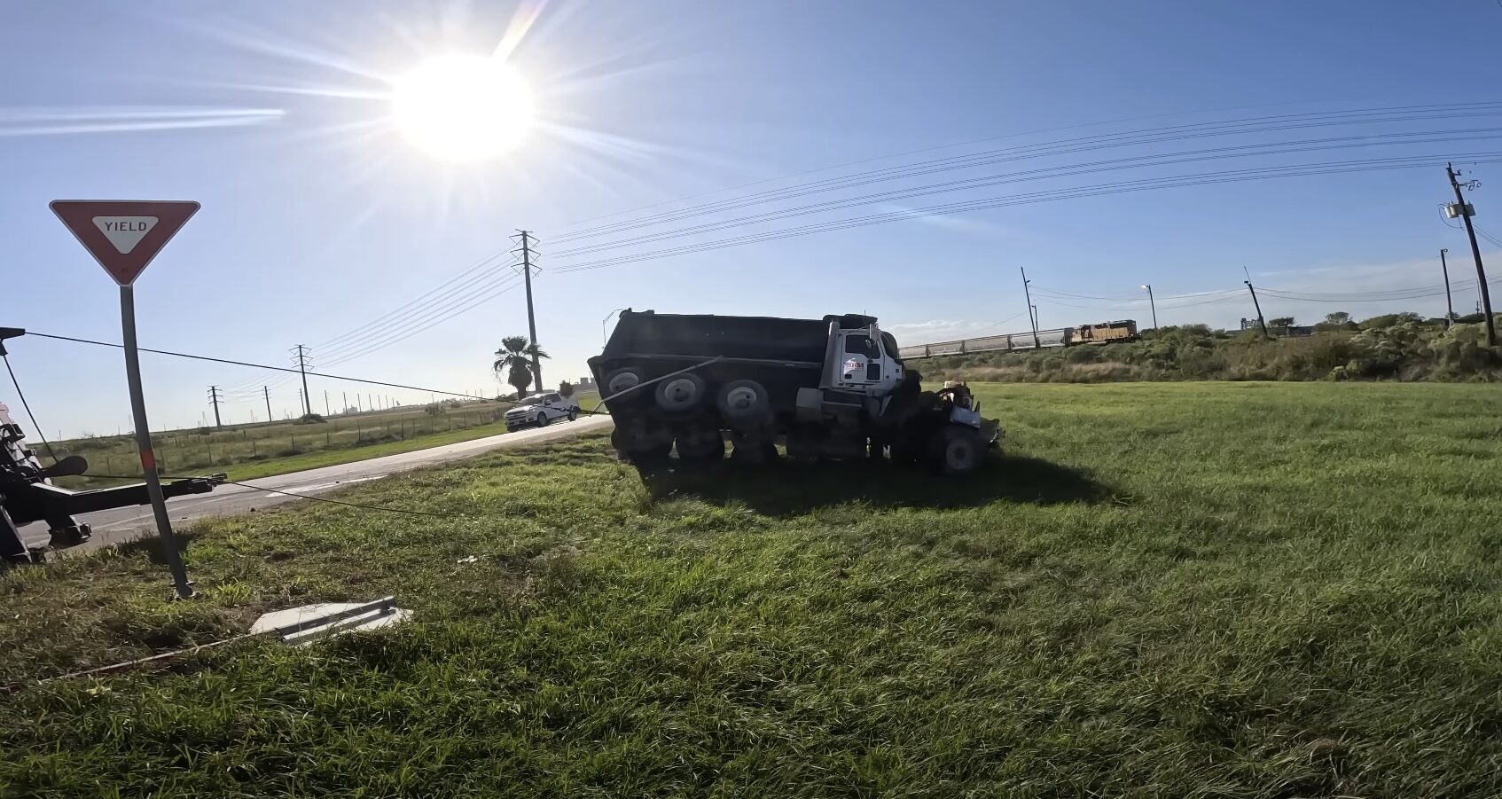 Common roadside dangers when your vehicle breaks down Vehicle breakdown on Princeton highway showing roadside safety concerns